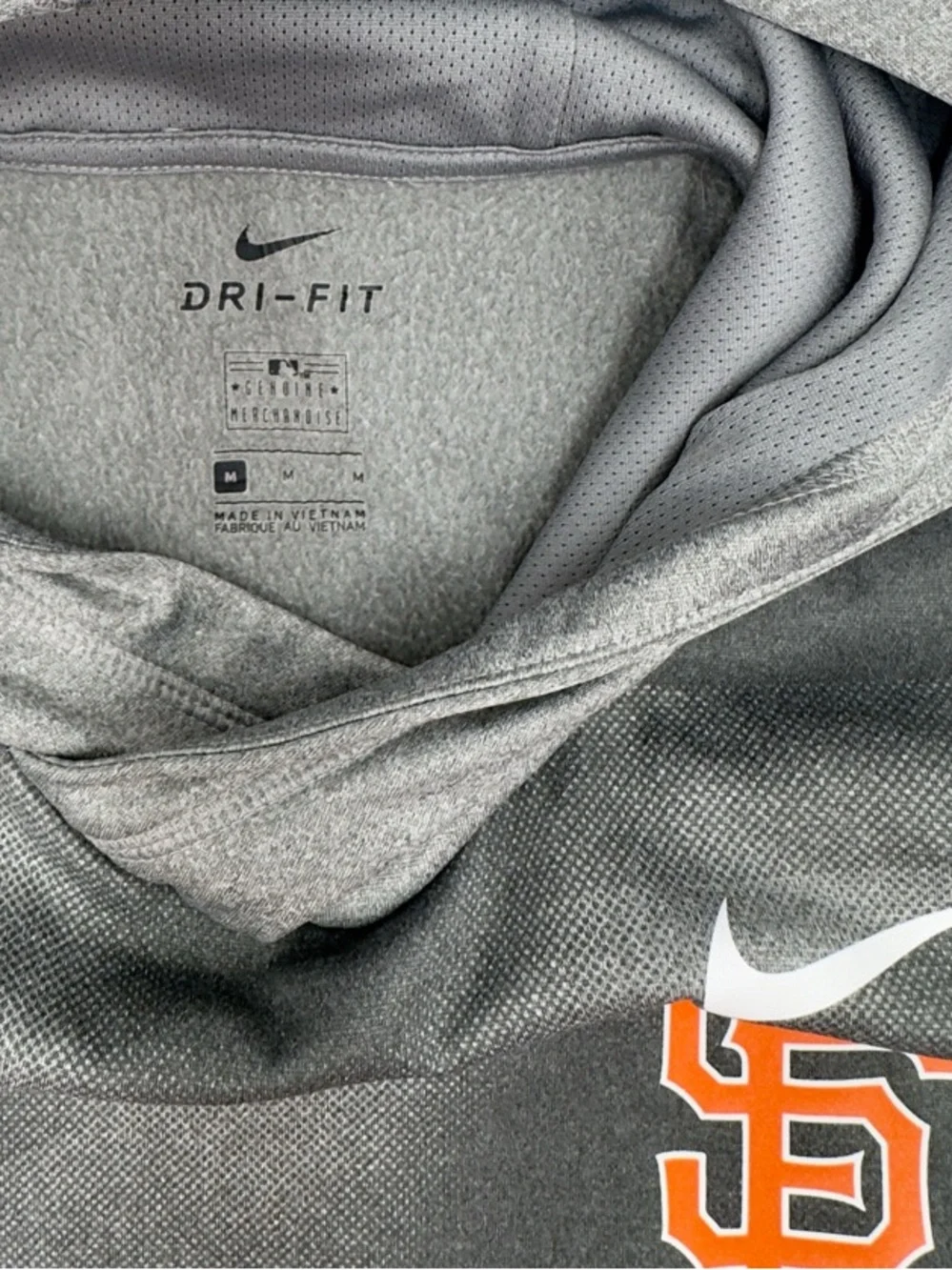 NIKE Mens San Francisco Giants Gray Hooded Pullover Sweatshirt, Size Medium EUC!